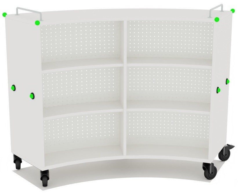 Estantería Shift+ curva doble cara