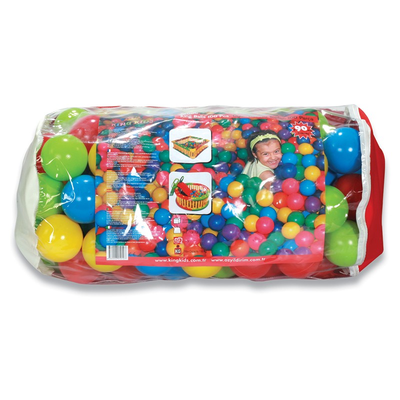 Saco 100 bolas piscina- Ø6,5-4 colores