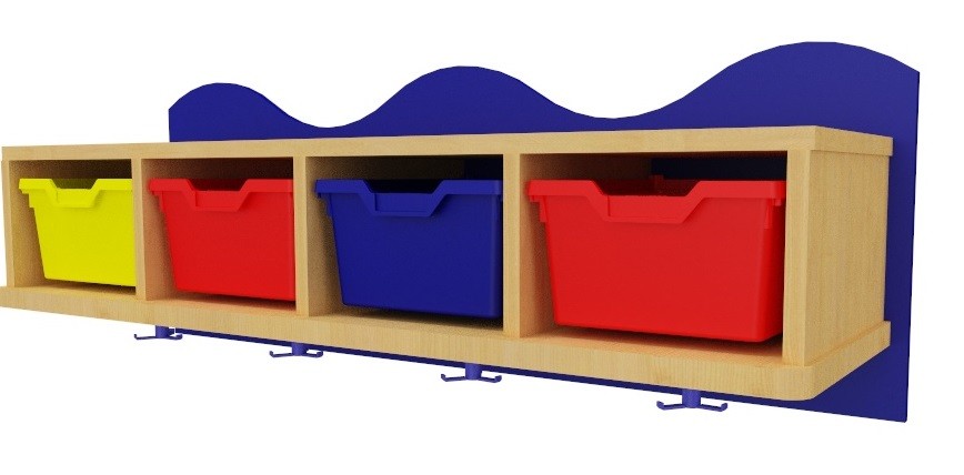 Perchero con gavetas