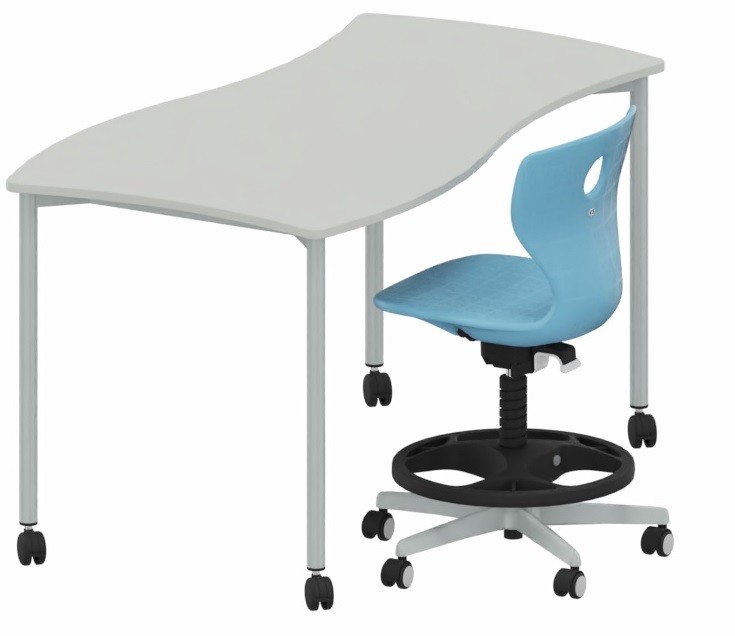 Mesa Shift+ Base de grupo con bastidor de 4 patas Mesa Shift+ Base de grupo con bastidor de 4 patas