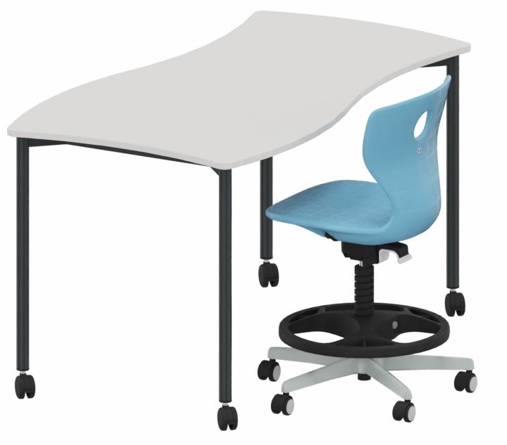 Mesa Shift+ Base de grupo con bastidor de 4 patas Mesa Shift+ Base de grupo con bastidor de 4 patas