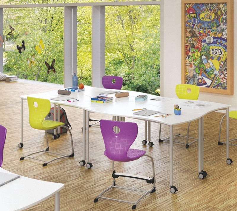 Mesa Shift+ Base de grupo con bastidor de 4 patas Mesa Shift+ Base de grupo con bastidor de 4 patas