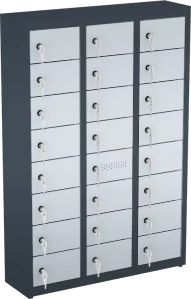 Taquilla de seguridad para teléfono móvil 985x750x200 mm (AlxAnxPr) - 3 columnas - 24 huecos - Imagen 18
