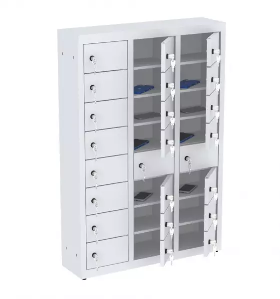 Taquilla de seguridad para teléfono móvil 985x750x200 mm (AlxAnxPr) - 3 columnas - 24 huecos - Imagen 3