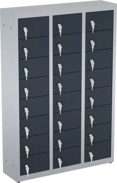 Taquilla de seguridad para teléfono móvil 985x750x200 mm (AlxAnxPr) - 3 columnas - 24 huecos - Imagen 26
