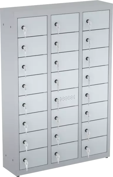 Taquilla de seguridad para teléfono móvil 985x750x200 mm (AlxAnxPr) - 3 columnas - 24 huecos - Imagen 27