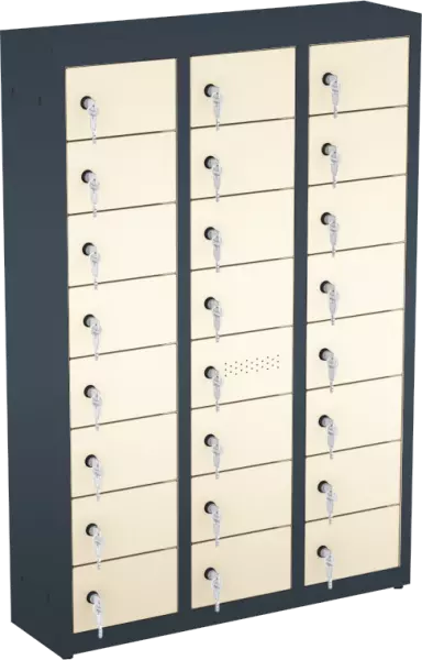 Taquilla de seguridad para teléfono móvil 985x750x200 mm (AlxAnxPr) - 3 columnas - 24 huecos - Imagen 6