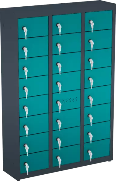 Taquilla de seguridad para teléfono móvil 985x750x200 mm (AlxAnxPr) - 3 columnas - 24 huecos - Imagen 8