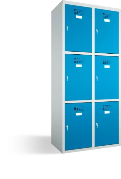 Armario taquilla- 2 columnas - 6 huecos (1800x800x500) mm (Al x An x Pr)