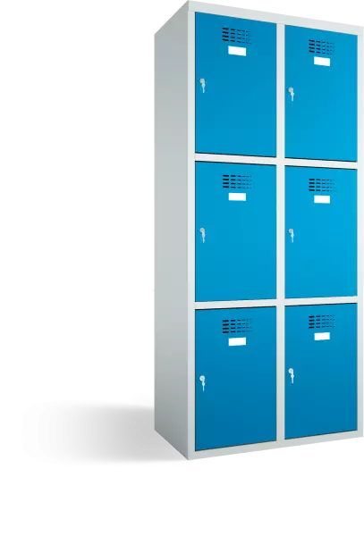 Armario taquilla- 2 columnas - 6 huecos (1800x800x500) mm (Al x An x Pr)
