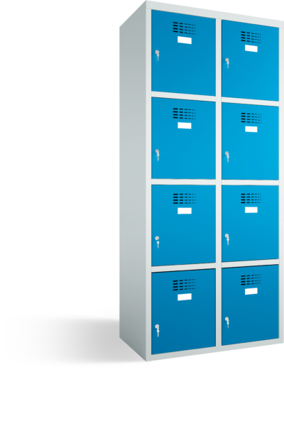 Armario taquilla- 2 columnas - 8 huecos (1800x800x500) mm (Al x An x Pr)