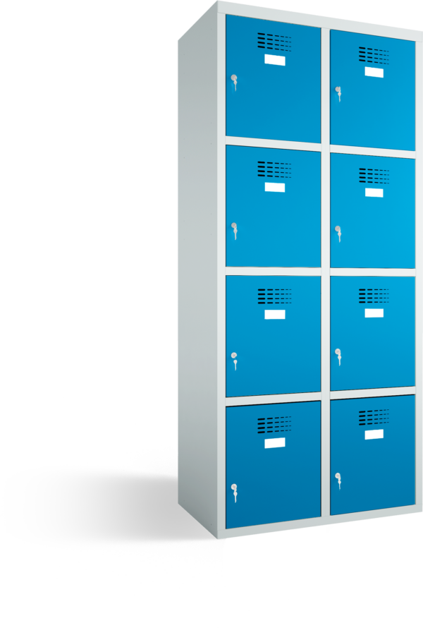 Armario taquilla- 2 columnas - 8 huecos (1800x800x500) mm (Al x An x Pr)