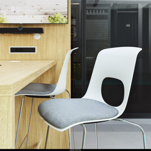 Silla NF-wire-32351 Apilable, asiento tapizado