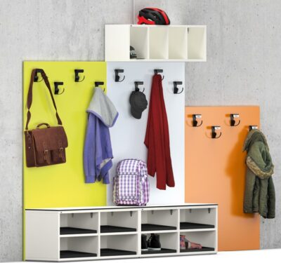 Panel de armario (bajo) con 4 ganchos dobles