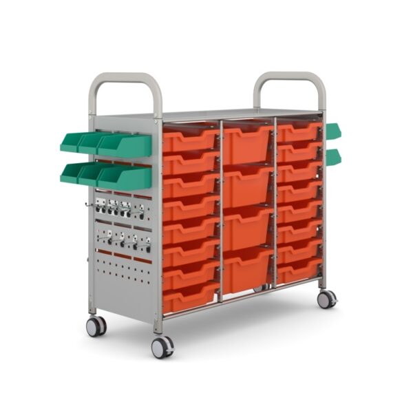 Carrito STEAM TRIPLE con 16 bandejas poco profundas y 4 bandejas profundas