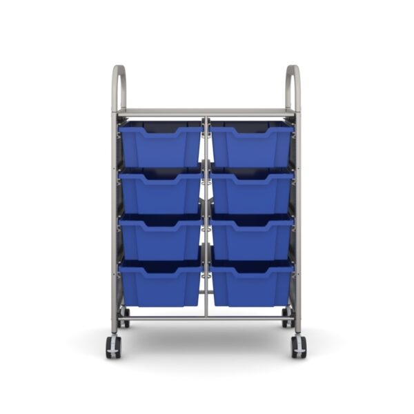 Carrito Plus doble plateado con 8 bandejas profundas