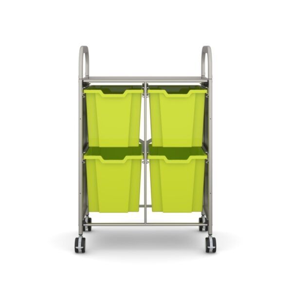 Carrito Plus doble plateado con 4 bandejas profundas