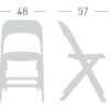 medidas-silla-flap silla plegable de polipropileno